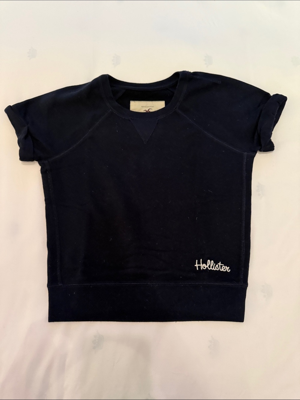 Hollister Navy Short Sleeve Pullover Sweatshirt